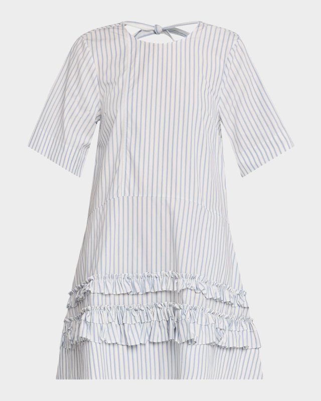 Pinstripe Cotton Mini Dress